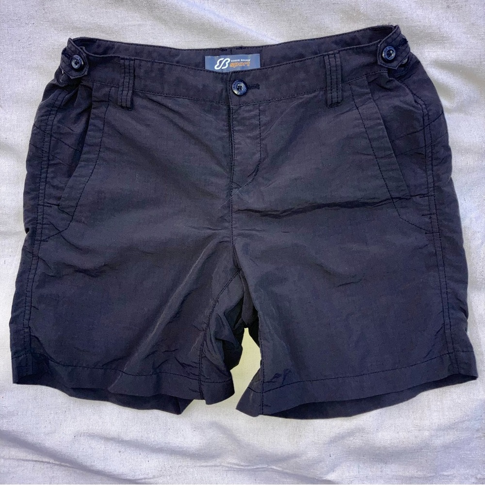 Women’s Eddie Bauer Sport Shorts Size 6 Dark Gray 100% Nylon Like New Condition